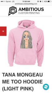 Tana Mongeau Me Too Hoodie (Light Pink)